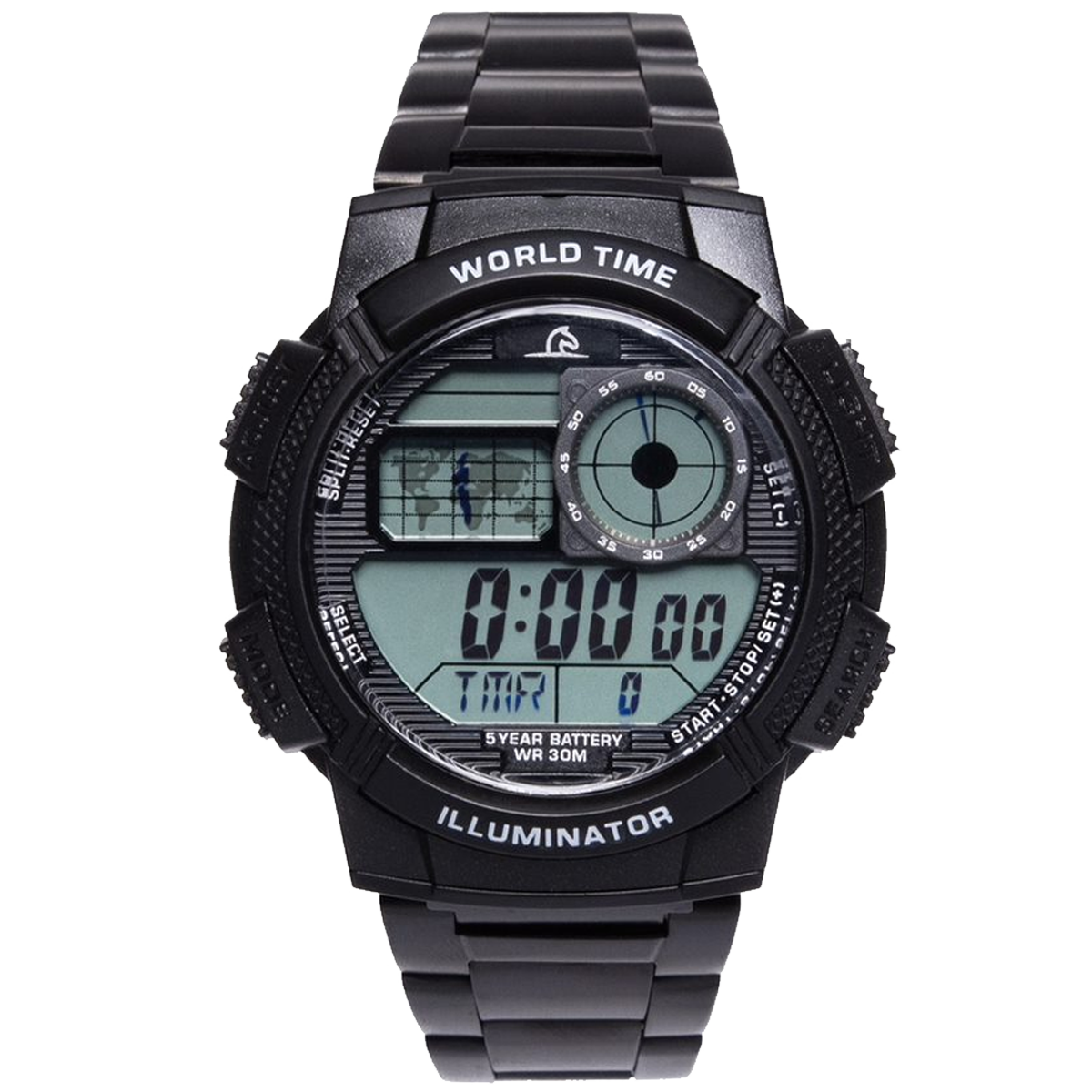 Reloj Pegaso P7011BK-M0101 Masculino - Caballero - Hombre Metálico Digital Pavonado Negro