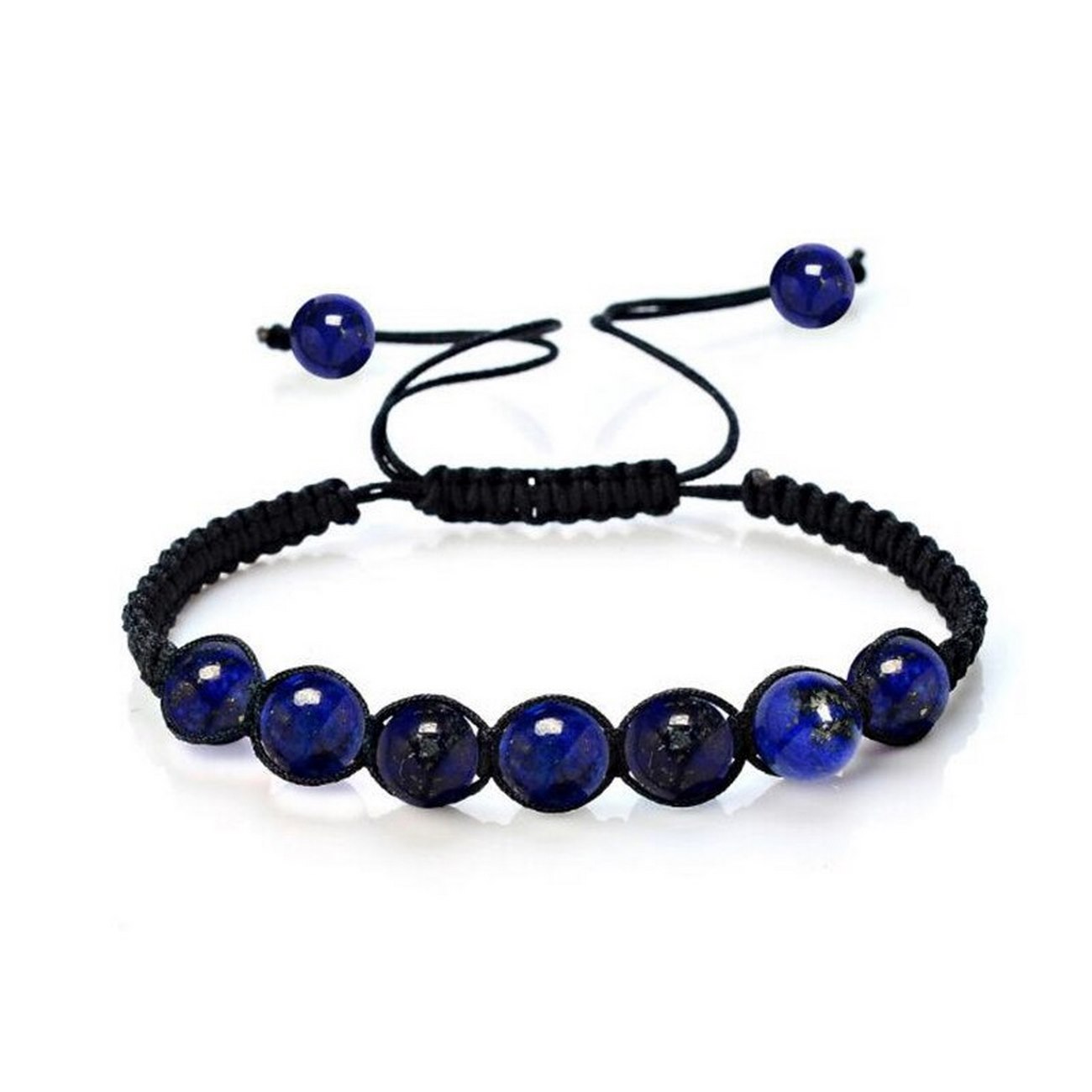 Pulsera  Cuarzos Lapislazuli  Tejida Unisex + Estuche