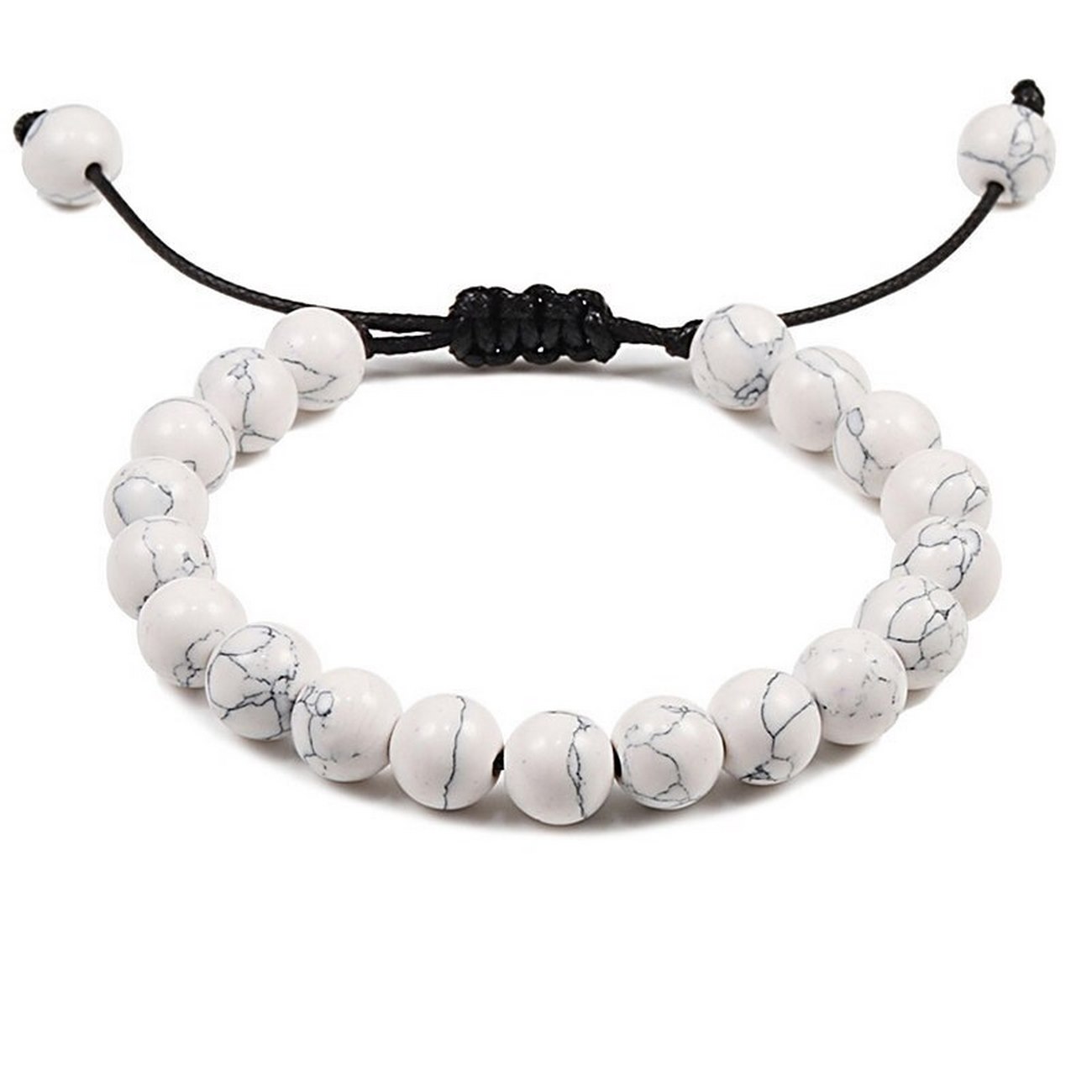 Pulsera Cuarzo Blanco Tejida + Estuche