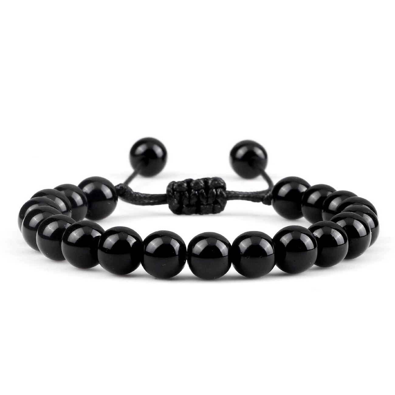 Pulsera Cuarzo Onix Tejida + Estuche Gamushop