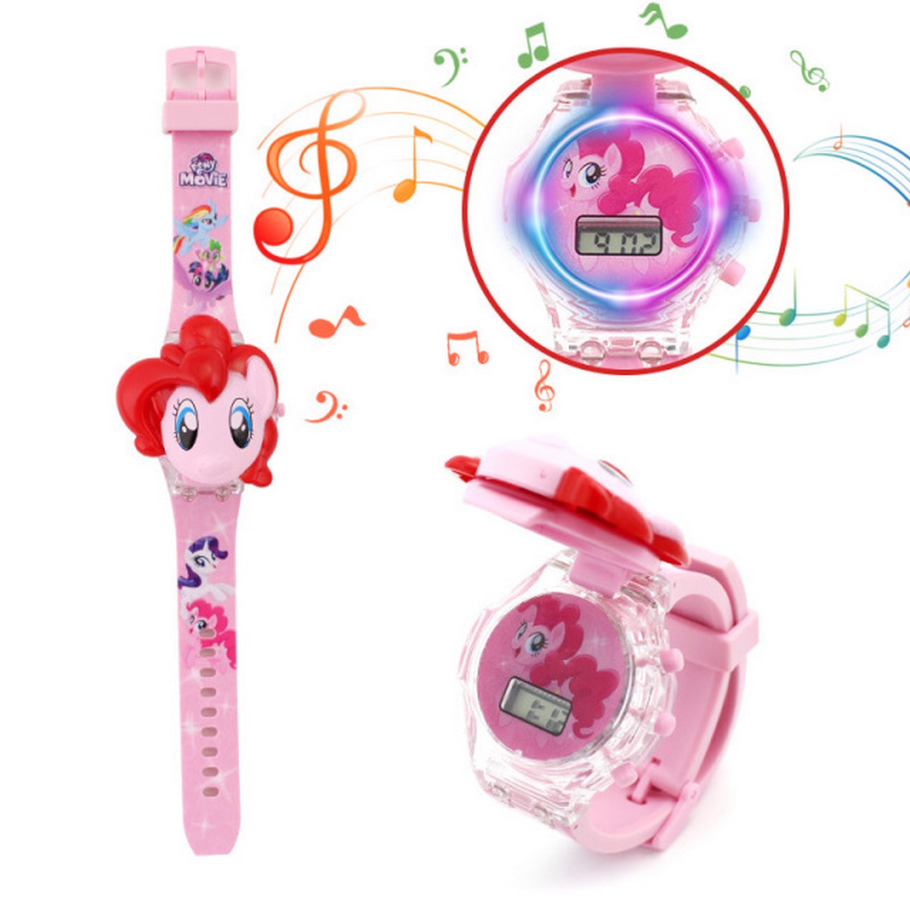 Reloj Niños Digital Luz Sonido Tapa Infantil My Little Pony