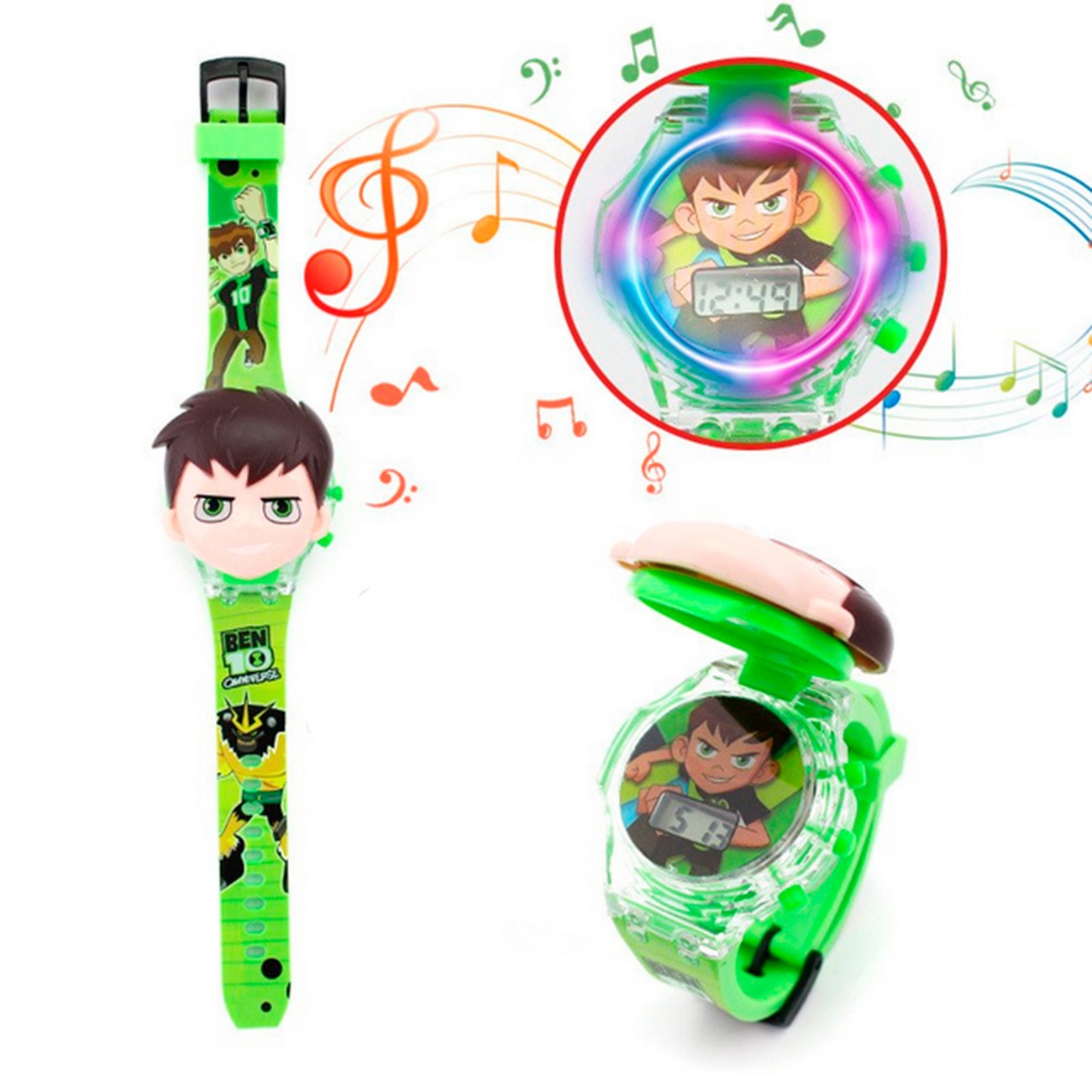 Reloj Niños Digital Luces Sonido Tapa Ben 10 Tennyson