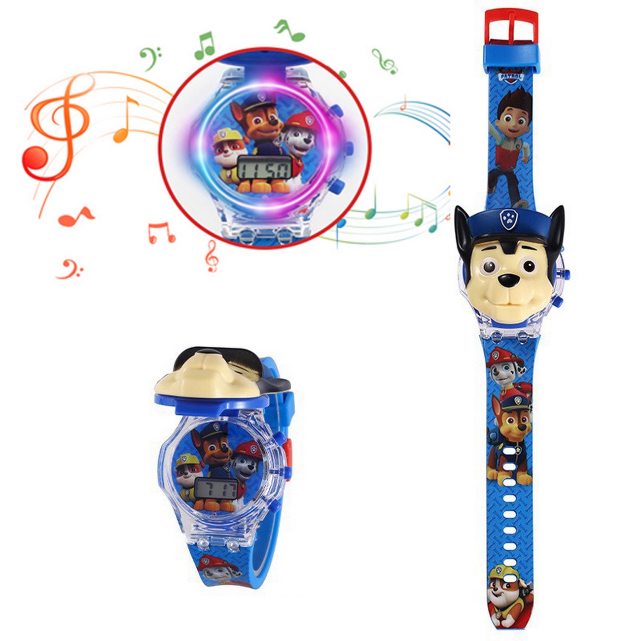 Reloj Niños Digital Luces Sonido Tapa Patrulla Canina Paw