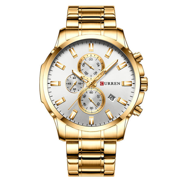 Reloj Curren Dorado M-8348 Pulso Acero Hombre Cronografos