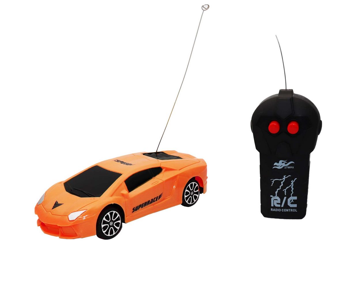 Carro Control Remoto De Carreras Cars Juguete + Baterias Naranja