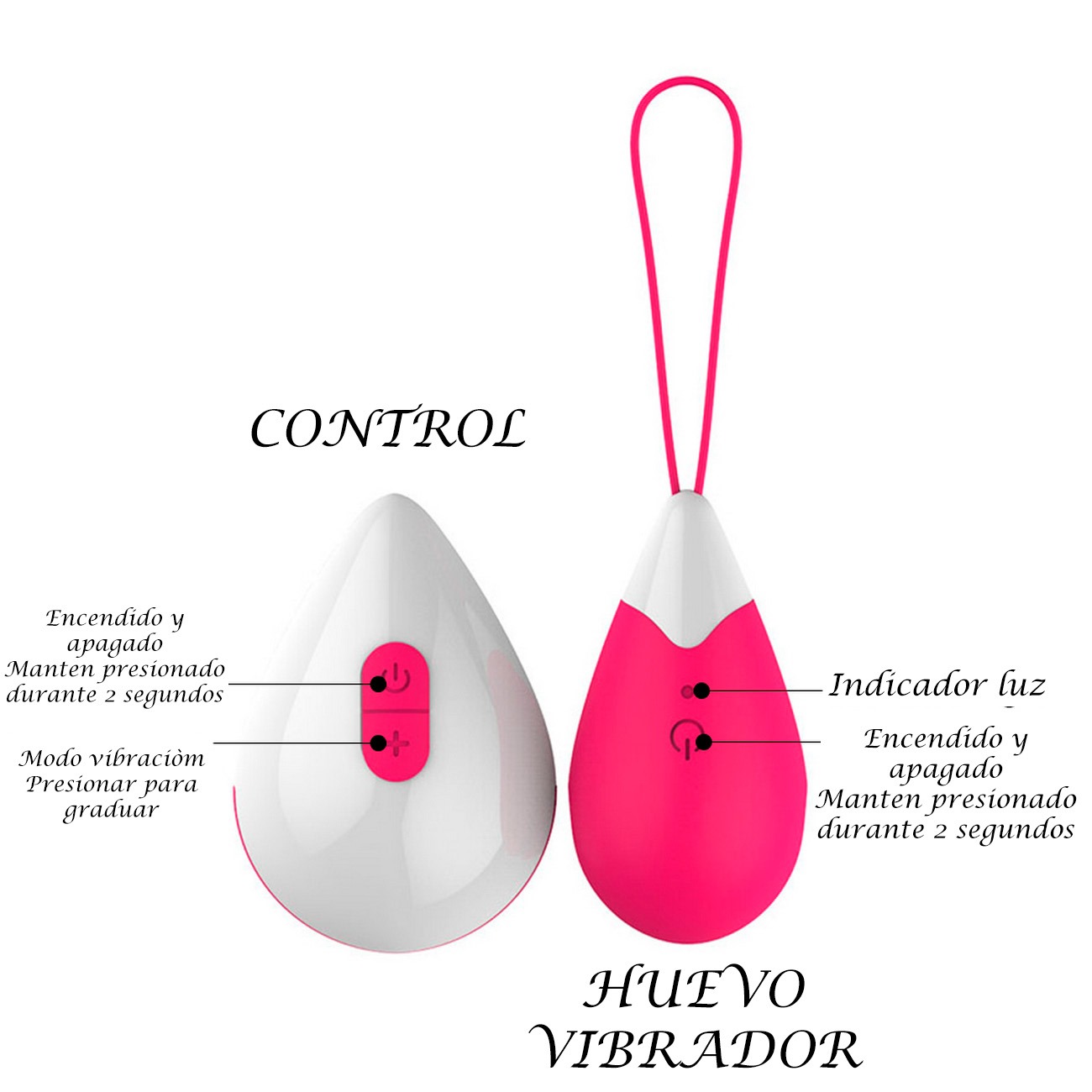 Vibrador Huevo Recargable Con Control Juguete Sexy 26495-13