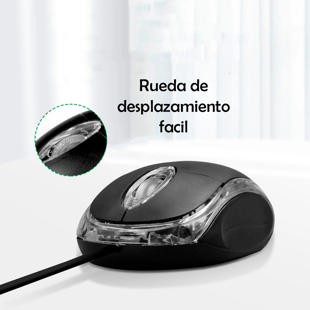 Mouse Ergonomico Czu 1000 Dpi Usb Negro