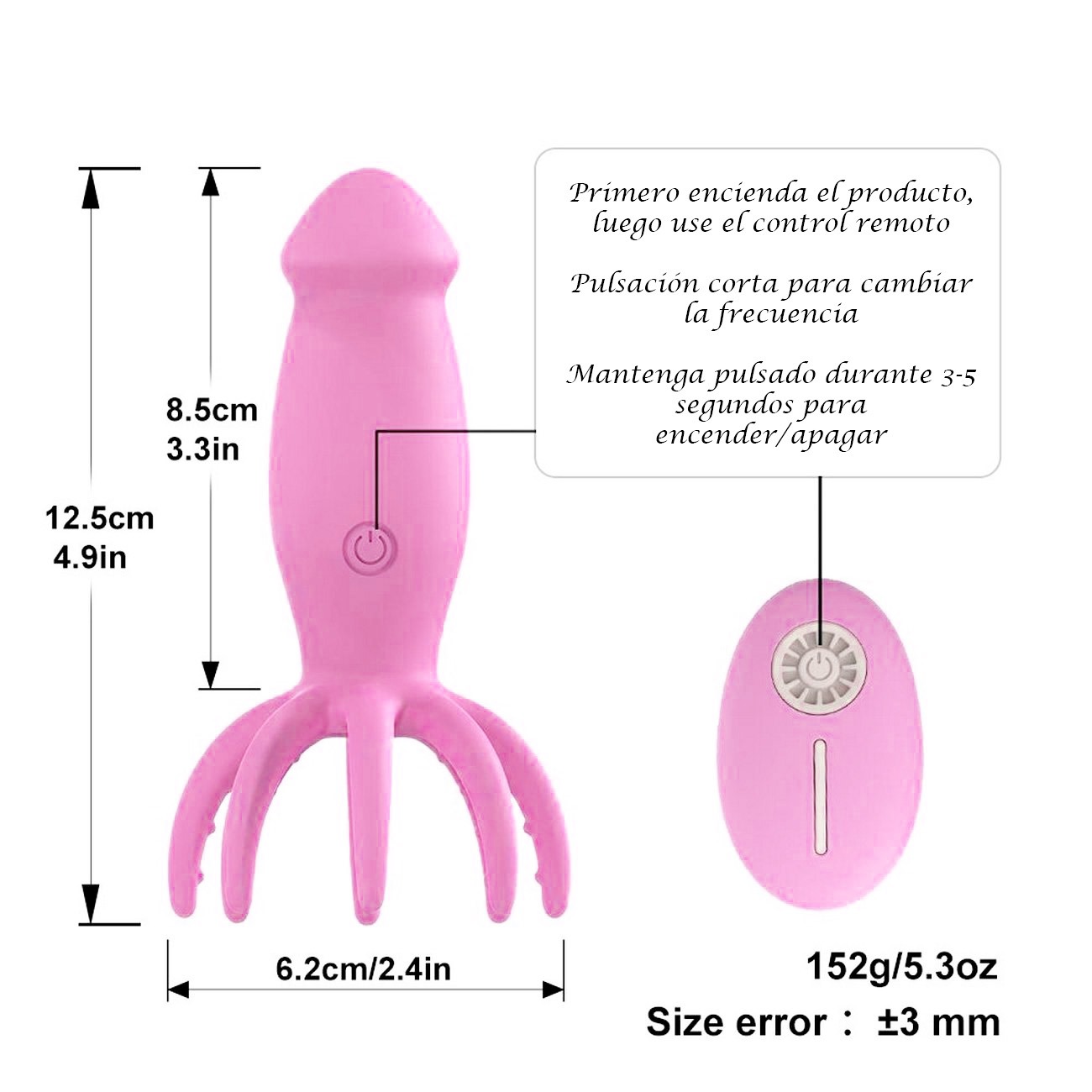 Vibrador Consolador Pulpo Recargable Con Control 26495-65