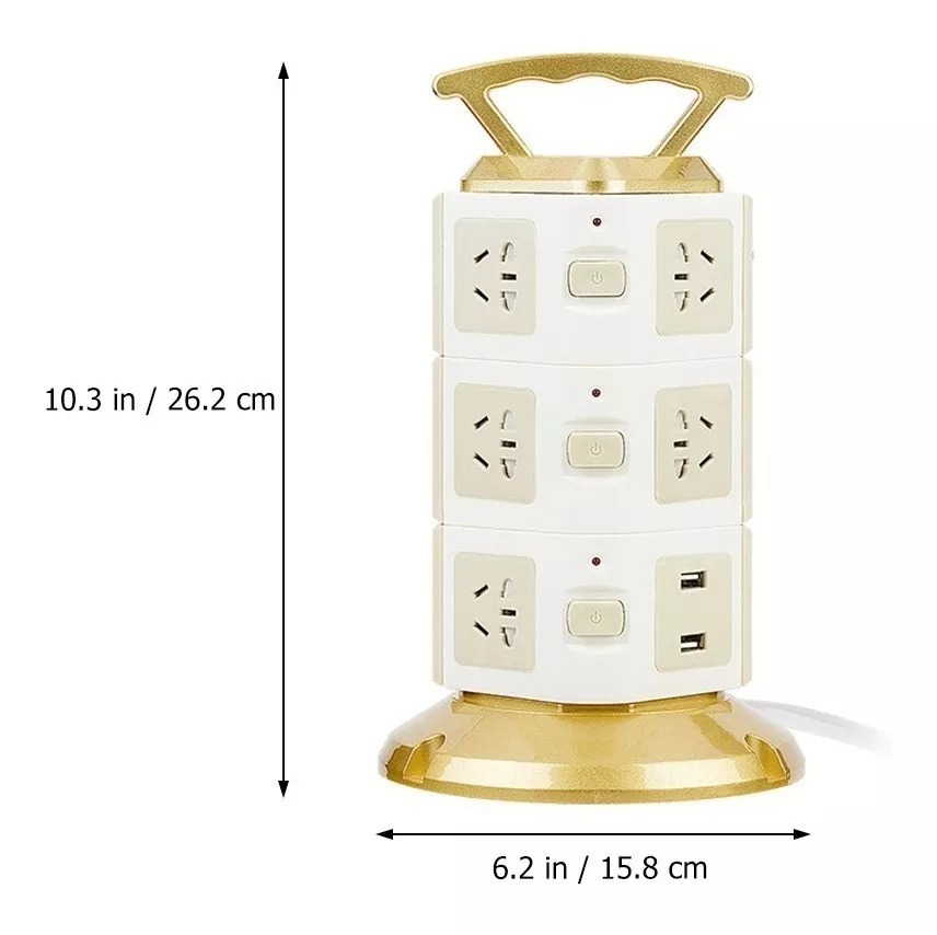 Torre Multitoma Vertical Usb X 12 Tomas 2500w