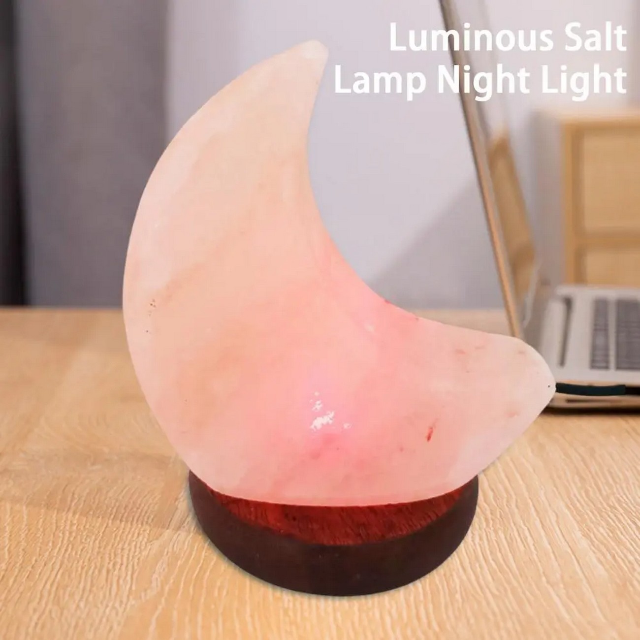 Lampara Sal Himalaya Luna Roca Natural Energetico Luces Usb