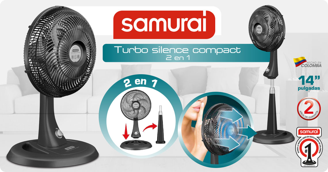 Ventilador Samurai Turbo Silence Compat 3 en 1 