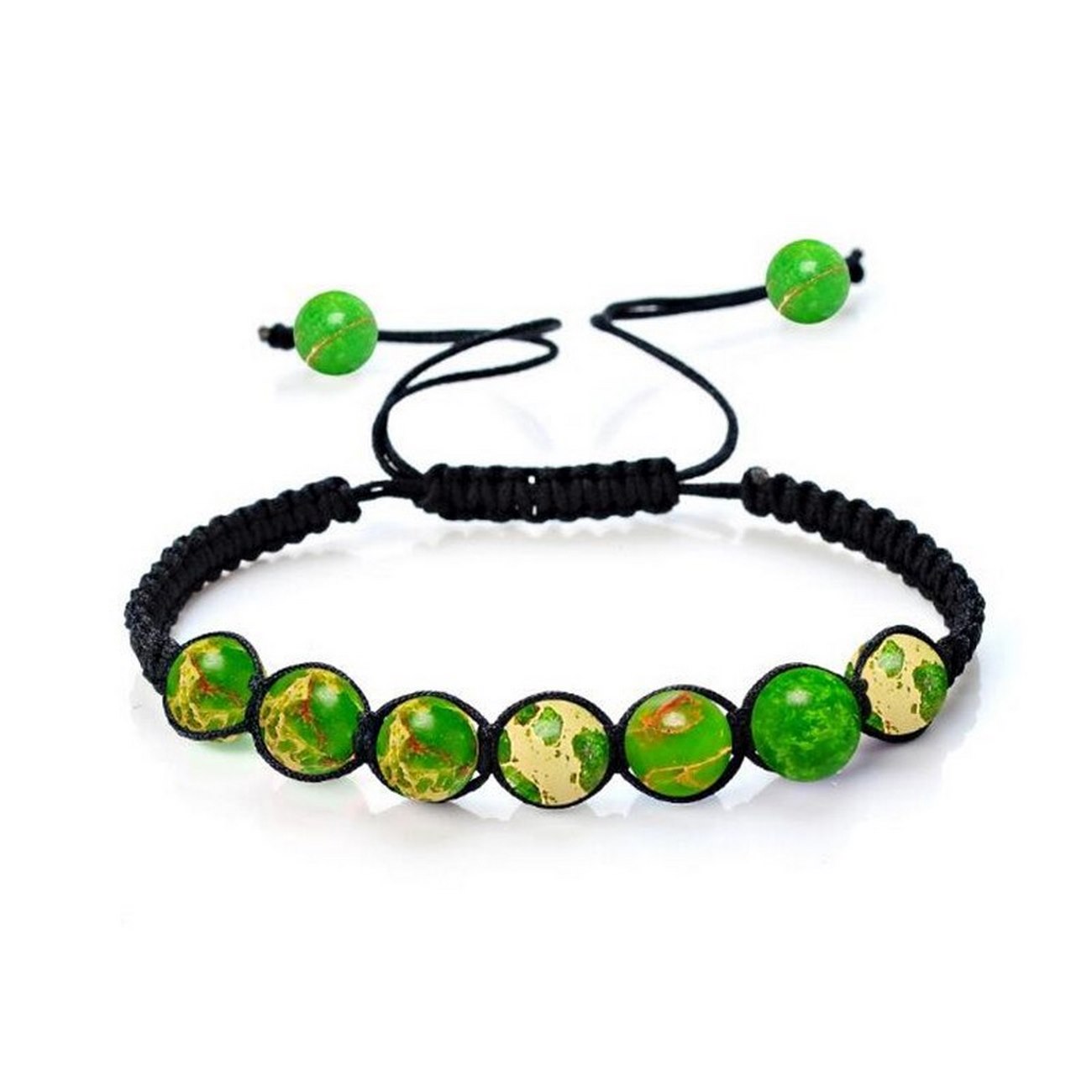 Pulsera Cuarzo Verde Tejida Unisex + Estuche