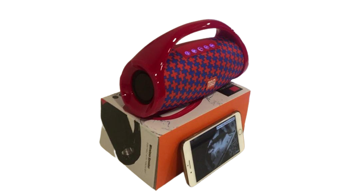 Parlante Bluetooth TyG Portable Wireless Speaker Azul Con Rojo